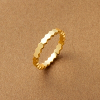 CREAM-DOT | ステンレス製 リング 指輪 金属アレルギー つけっぱなし レディース ハニカムリング 六角形 サージカルステンレス 大人 上品 エレガント 華奢 シンプル フェミニン ゴールド シルバー ピンクゴールド