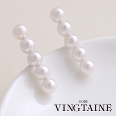 K kobe　コウベヴァンテーヌ ｺｳﾍﾞｳﾞｧﾝﾃｰﾇ ｳﾞｧﾝﾃｰﾇ こうべヴぁんてーぬ | 5粒パールバー ピアス イヤリング かわいい おしゃれ 大人可愛い上品 パールピアス シンプル 大人っぽい 女性 アクセサリー
P1927