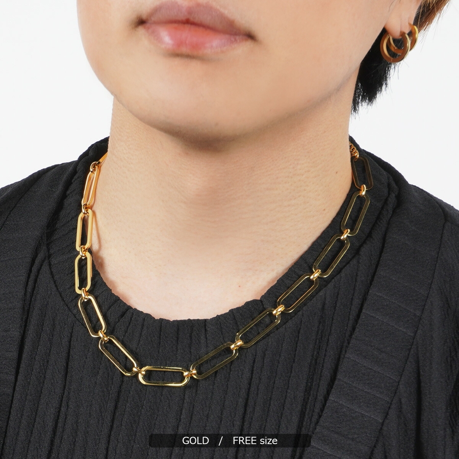 ◇ステンレス フラットチェーン ネックレス◇ネックレス[品番