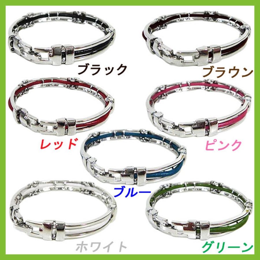 シルバーブレスレット 手錠型 レザー[品番：EH000000043]｜8