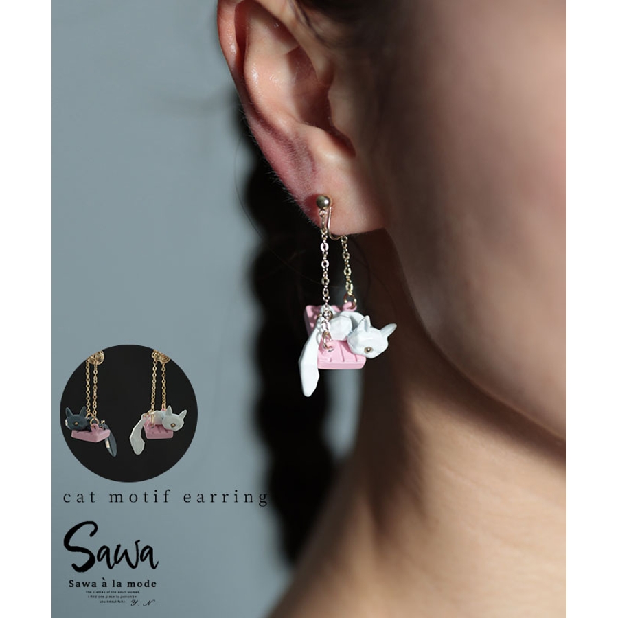 ☆てんとう虫が可愛いSpring猫ちゃんイヤリング☆