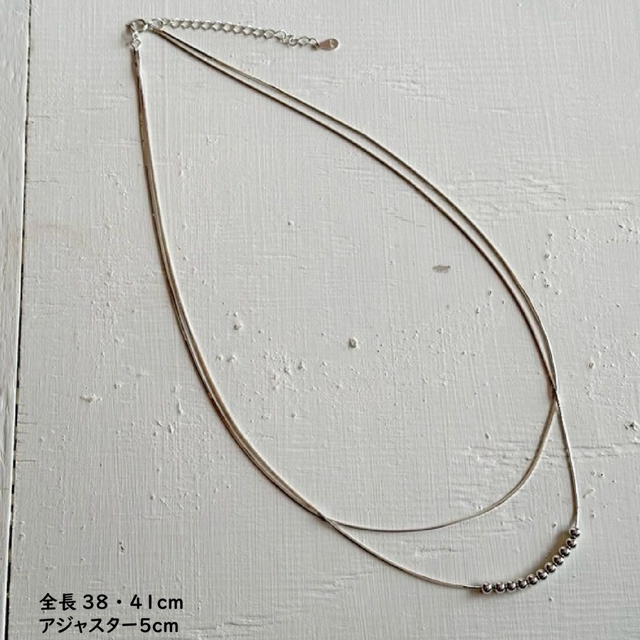 シルバー925 2連ネックレス 華奢チェーン[品番:FEUW0002031 シルバー925 2連ネックレス 華奢チェーン[品番:FEUW0002031