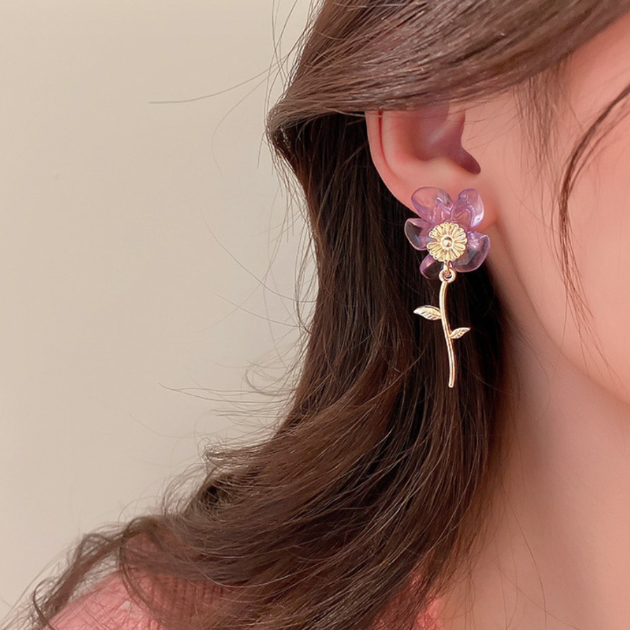 ピアス 花びらクリアカラーデザインピアス[品番：ORPW0002648