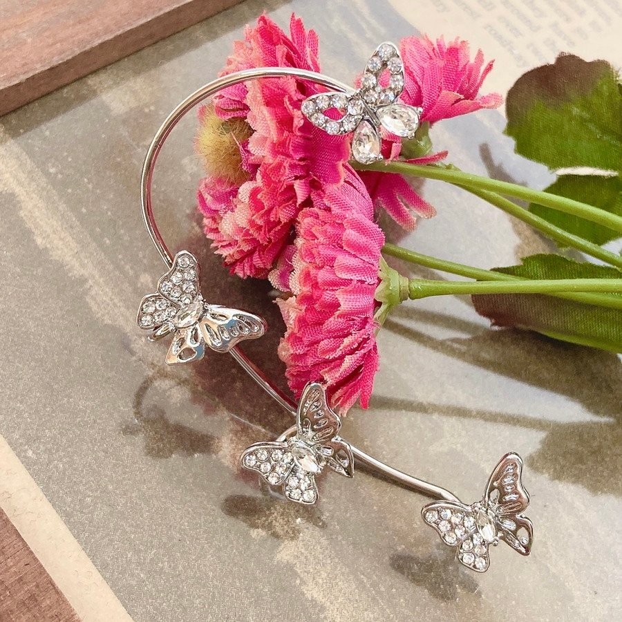 ピアス 4連バタフライイヤーカフ シルバー[品番：ORPW0002758