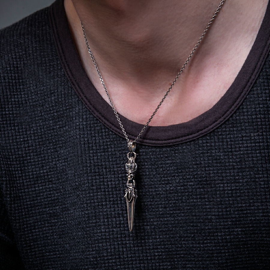 アルテミスキングス スカルクラウンダガーペンダント 50cmチェーン付
