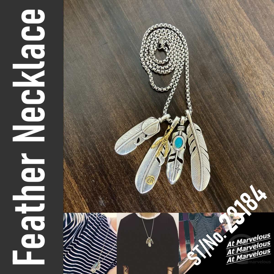 Fashion Bonita 中メタル　ファッションボニータ　フェザー　イーグル イーグルフェザー ネックレス チェーン[品番：AMVW0000303]｜At
