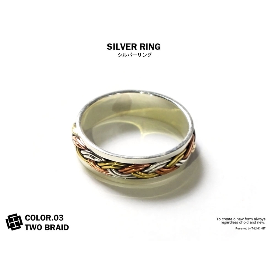 B. Mountain 14k×シルバーバングル＆シルバーリング リング 指輪 メンズ フィガロチェーン シルバー925 [ BLACK Label