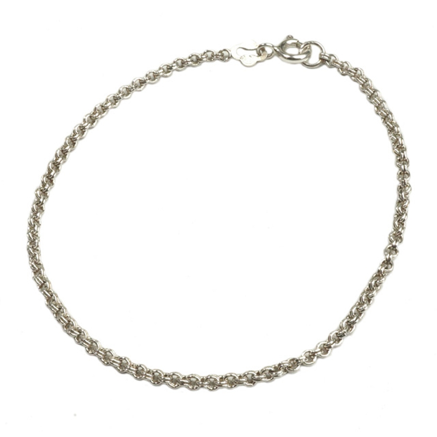シルバー925 アズキチェーンブレスレット 2重[品番：YUKA0005518