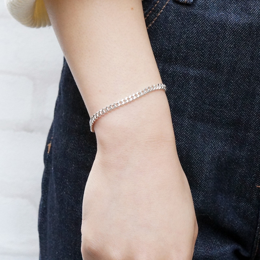 シルバー アンクレット ブレスレット チェーン ソワリー Locket bracelet | Soierie Online Store
