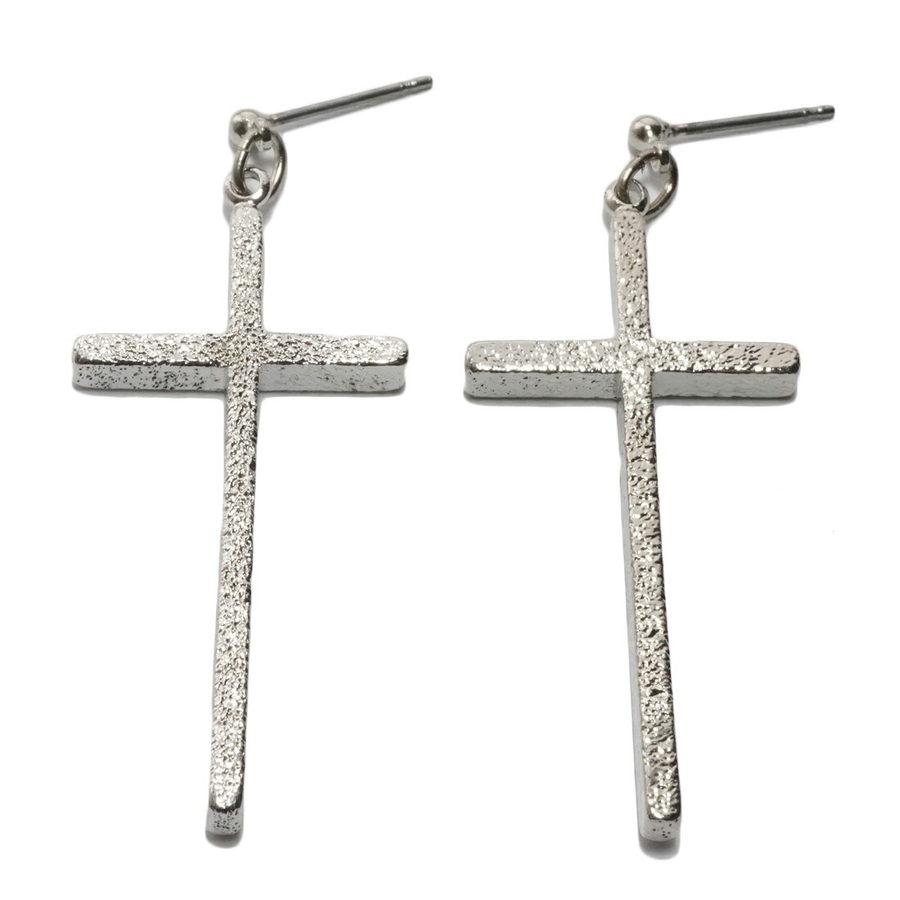ピアス クロス 十字架 スターダスト加工 スタッドピアス