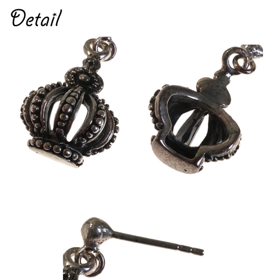 シルバーピアス 王冠 クラウン[品番：YUKA0007467]｜YUKATAN