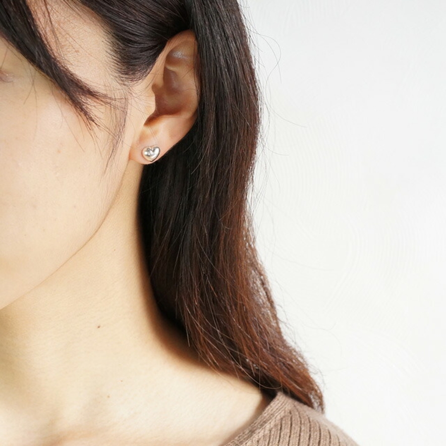 シルバーピアス スタッドピアス ハート[品番：YUKA0008144