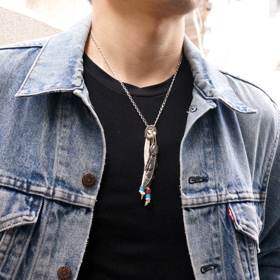 シルバー925 ネイティブアメリカンネックレス フェザー[品番