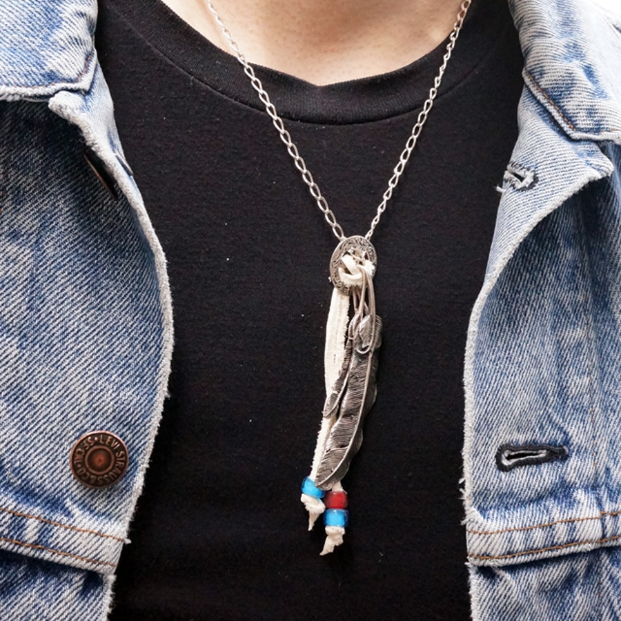 シルバー925 ネイティブアメリカンネックレス フェザー[品番