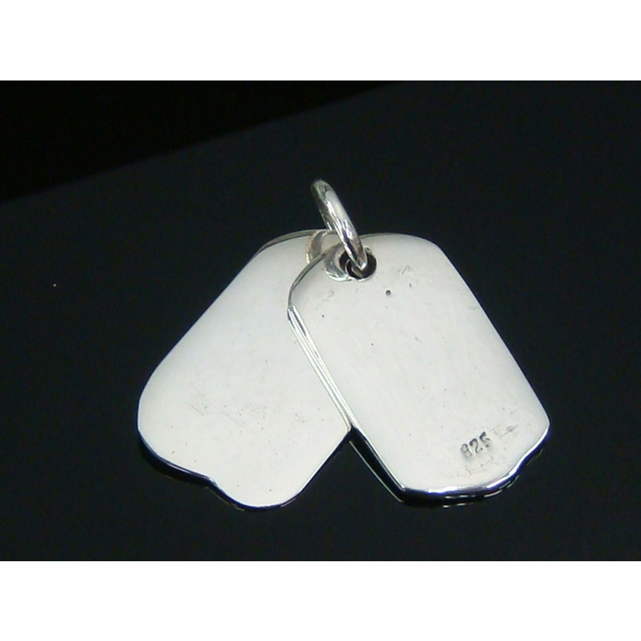 silver９２５ クラウン ドッグタグ ペンダント トップ シルバー925 ドッグタグのような2枚組プレーンプレート