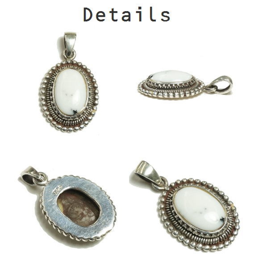 シルバー925 胸元に上品さを演出する石付きペンダントトップ