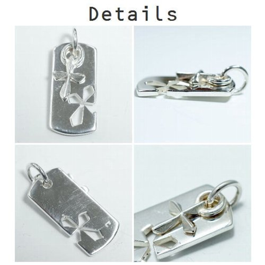 シルバー925 クロスカットアウトプレートペンダントトップ 【シルバー