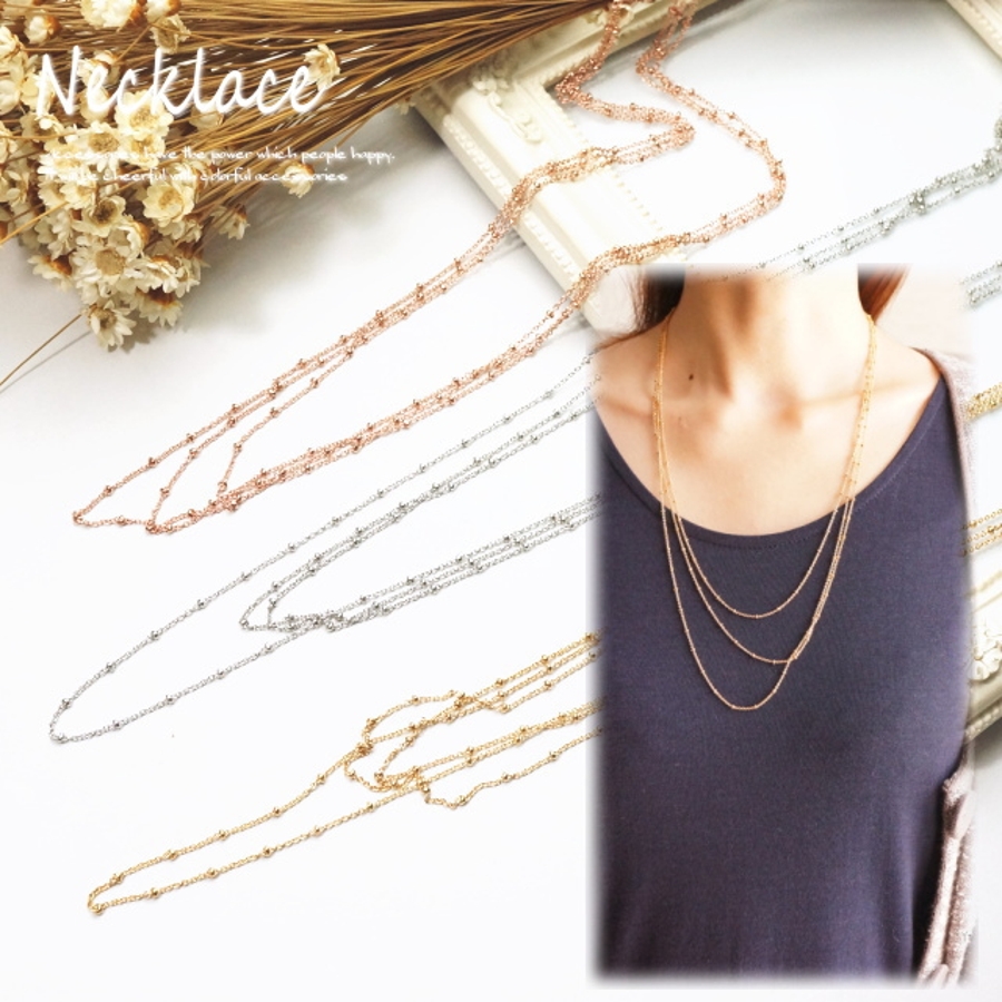 【再入荷】 3連レディースネックレス[品番：YUKA0004863]｜YUKATANゆかたん アクセサリー