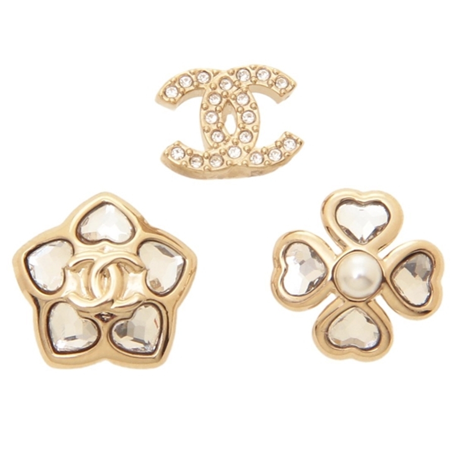 CHANEL ロゴ 花モチーフ ピアス シャネル ピアス 花[品番：AXEB0038042]｜AXES（アクセス）の