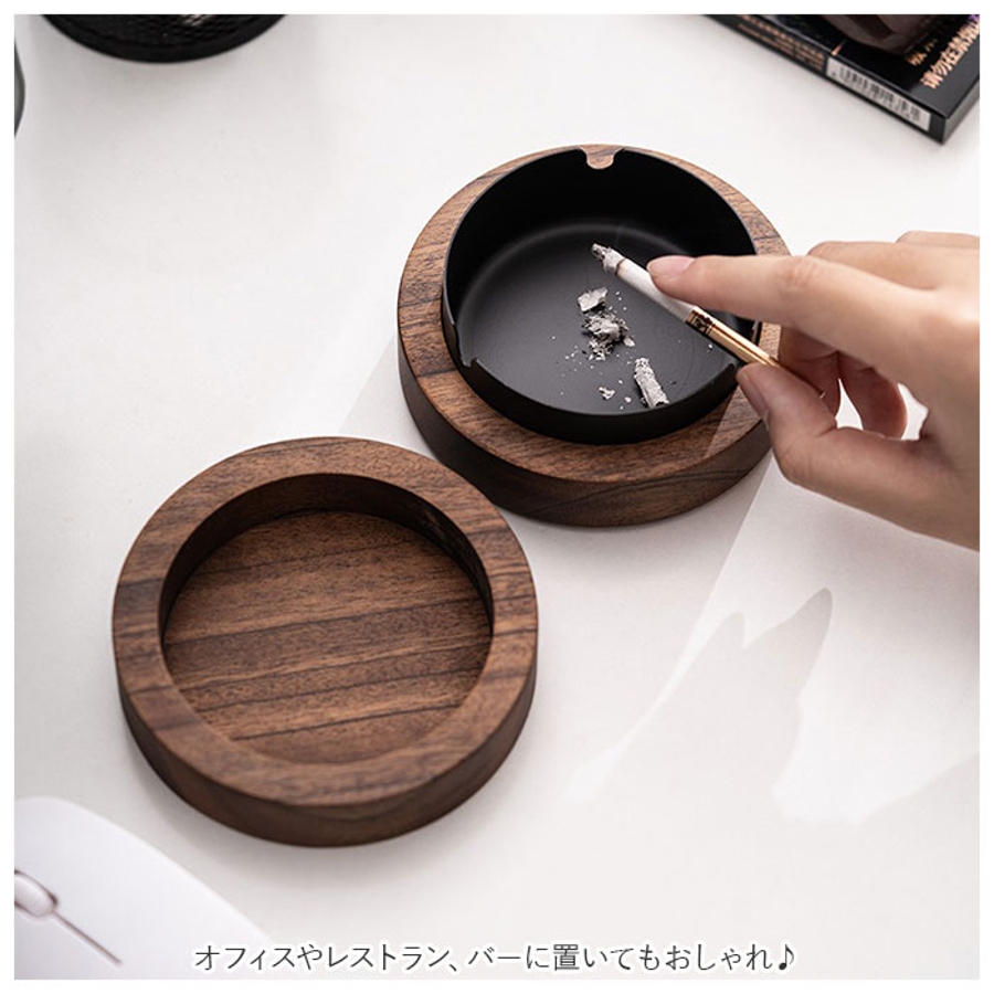Amazon.co.jp: 灰皿 蓋付き 木製 ggoods40728 蓋付き灰皿