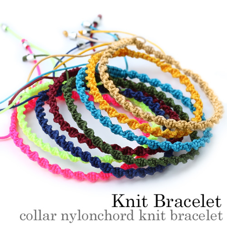 服/ファッション アクセサリー ブレスレット カラーナイロンコードニットブレスレット8色カラーBinichビニッチ[品番