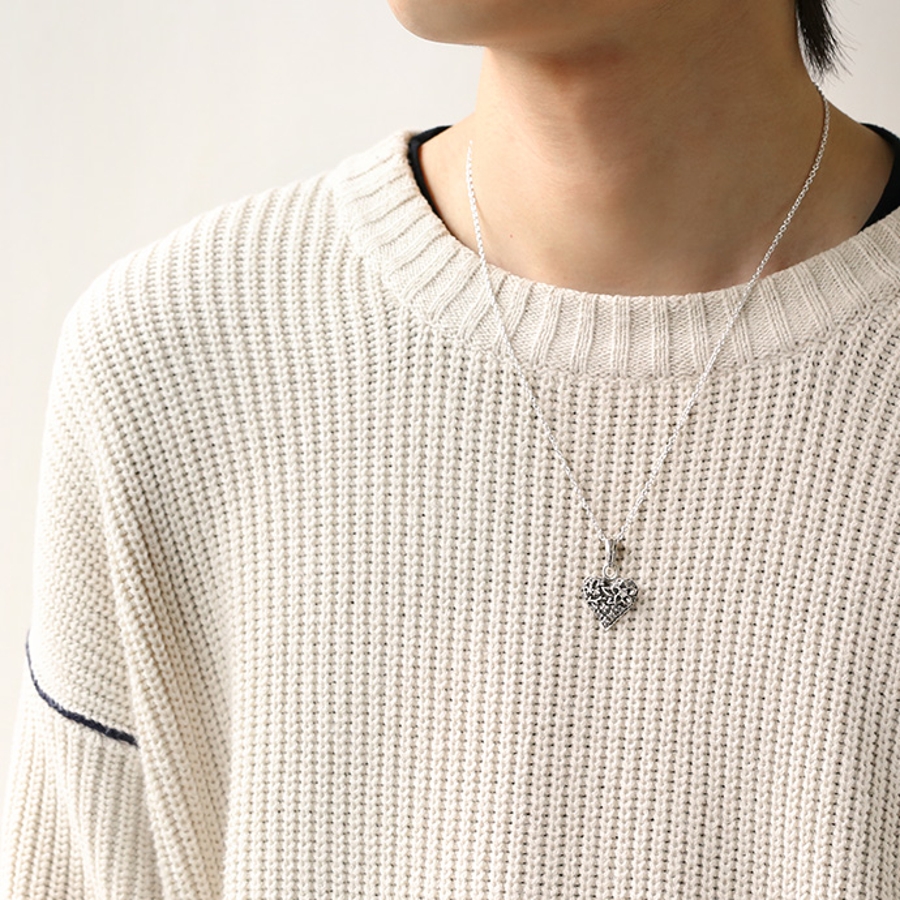 チェリーブロッサムハートペンダントトップのみメンズネックレス