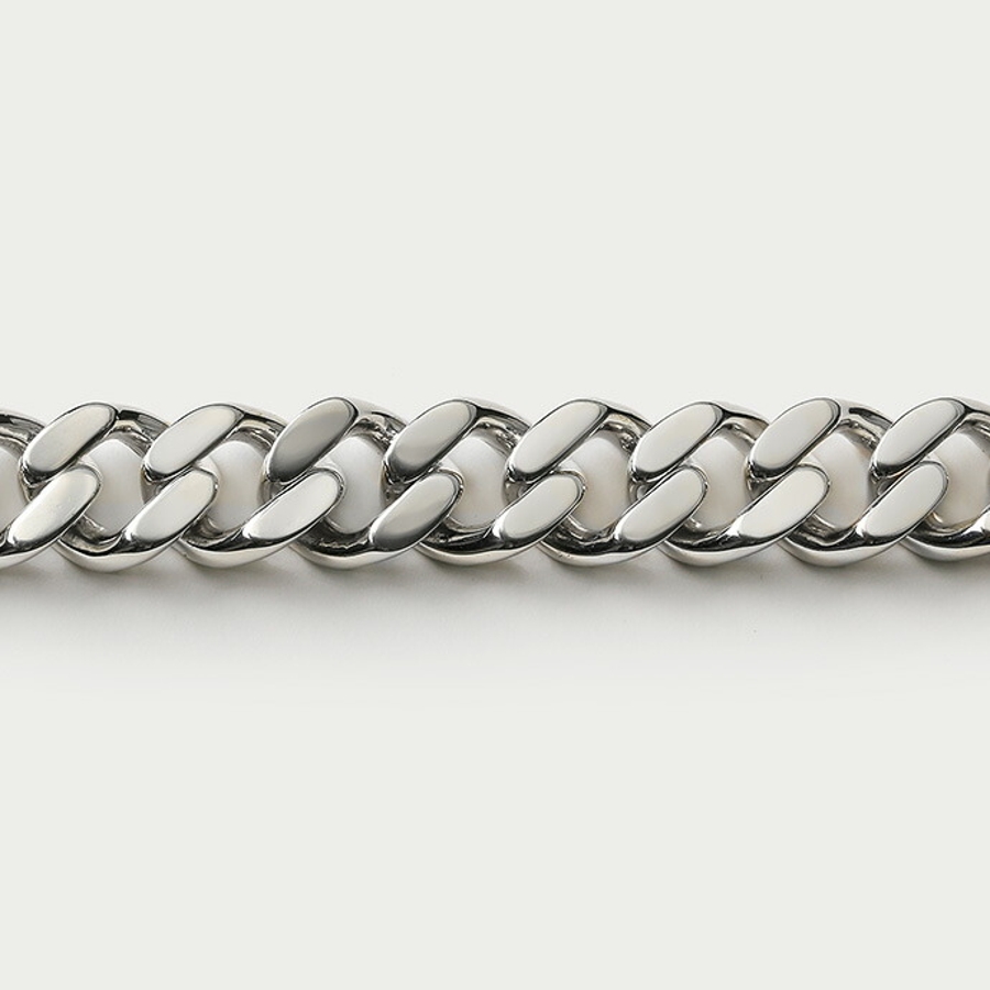 14mm2面カット喜平ブレスレット[品番：CTRA0003483]｜シルバー
