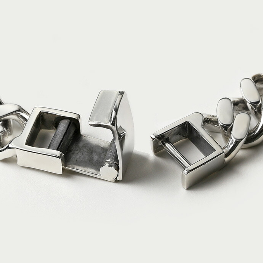 14mm2面カット喜平ブレスレット[品番：CTRA0003483]｜シルバー