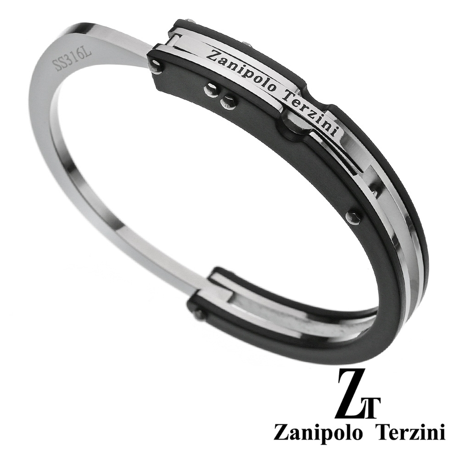zanipoloterziniザニポロタルツィーニツートーンハンドカフスブレスレ