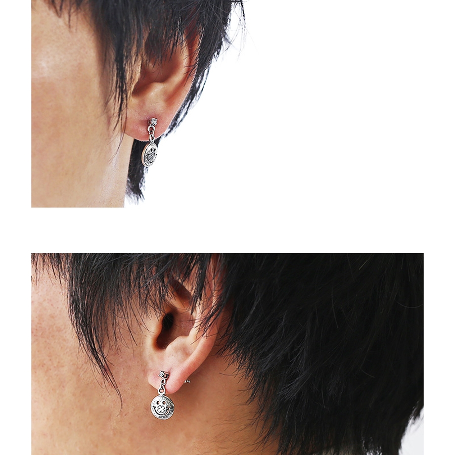 スマイルドロップピアスシルバーアクセサリー片耳用1個売りBinich