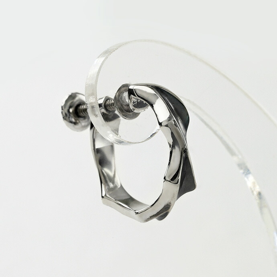 シルバー ツイストデザイン ピアス(片耳用) ツイスト デザイン イヤリング 片耳用 1個売り[品番