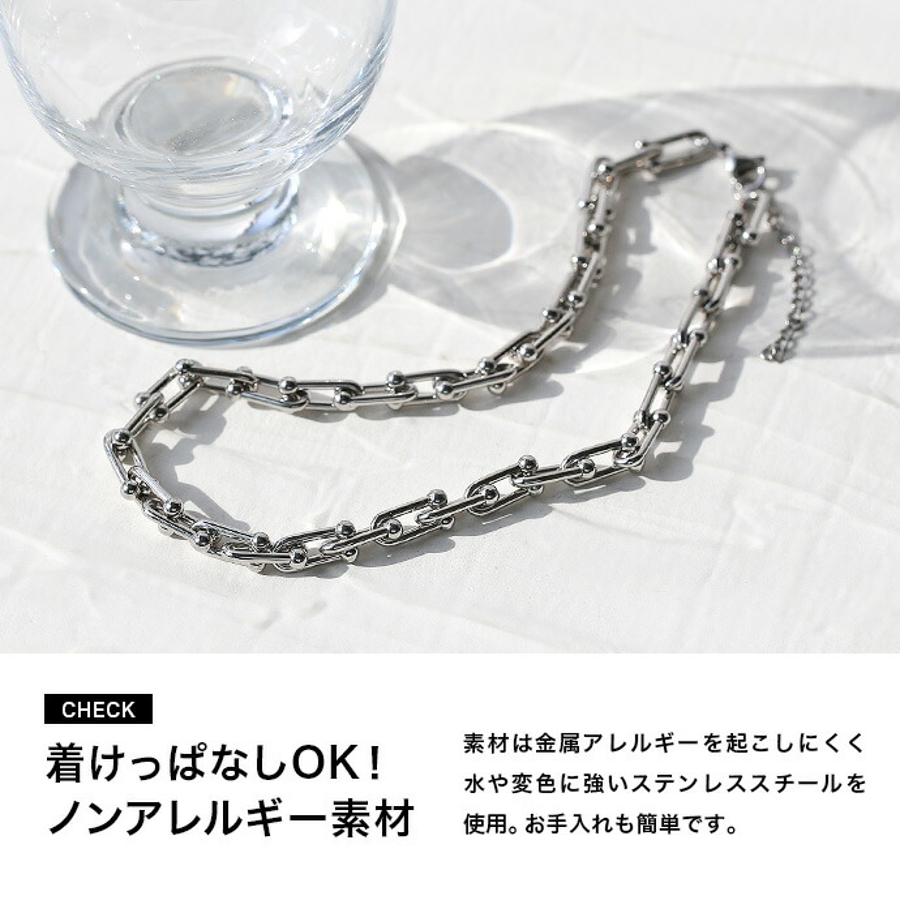 空*気様 シルバー装飾リンク　チェーン Uチェーンリンクネックレス[品番：CTRA0003509]｜シルバーアクセサリー