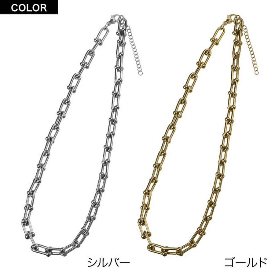 シルバー装飾的リンクチェーンネックレスsilver950 シルバー装飾