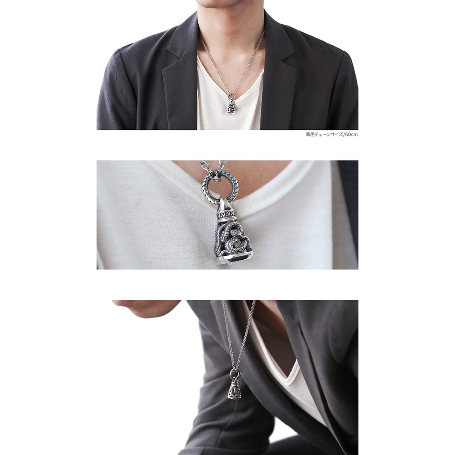 ネックレス・ペンダント GT(sw52) ツインスネークベルペンダントトップのみネックレスメンズBinich
