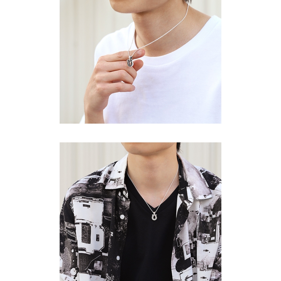 con affetto ネックレス シルバー925ジルコニアホースシューネックレス