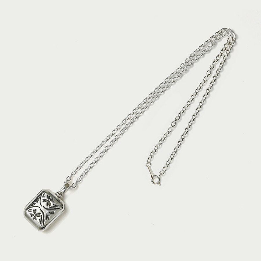 桜 ロケット ペンダント ネックレス 3mmアズキチェーンセット