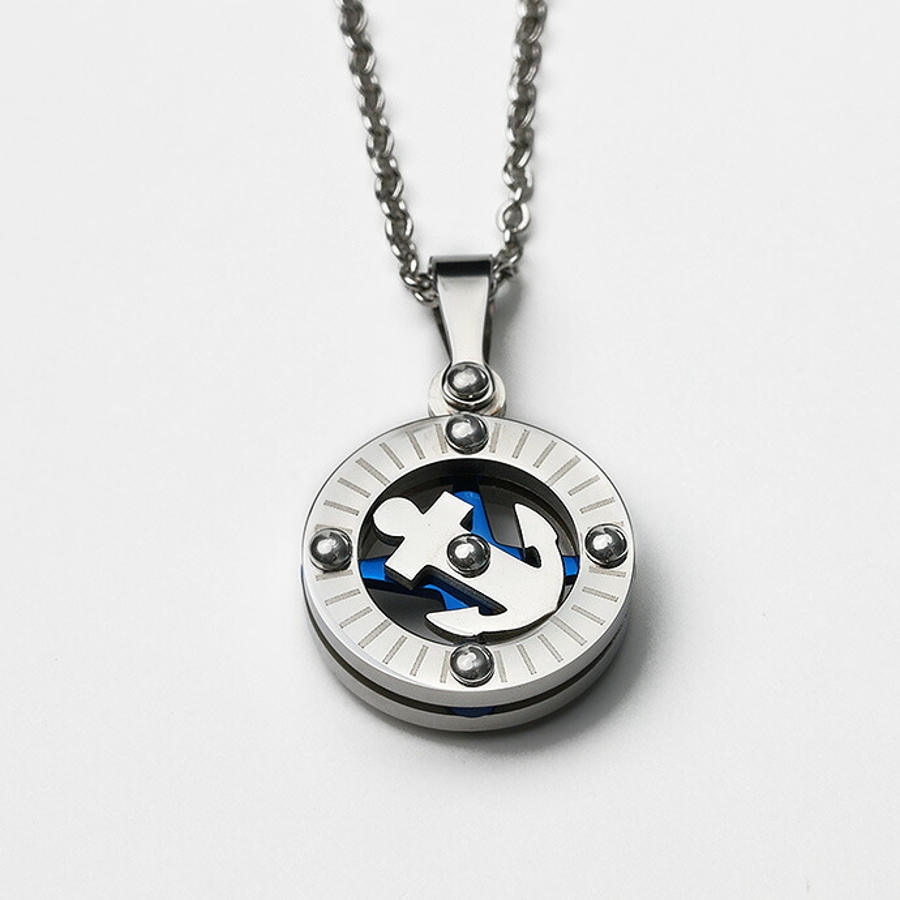 マリンブルーヴォヤージュコンパスペンダント 1 6mm平アズキ