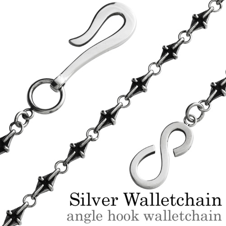 アングルフックウォレットチェーンシルバー925アクセサリー925Binich