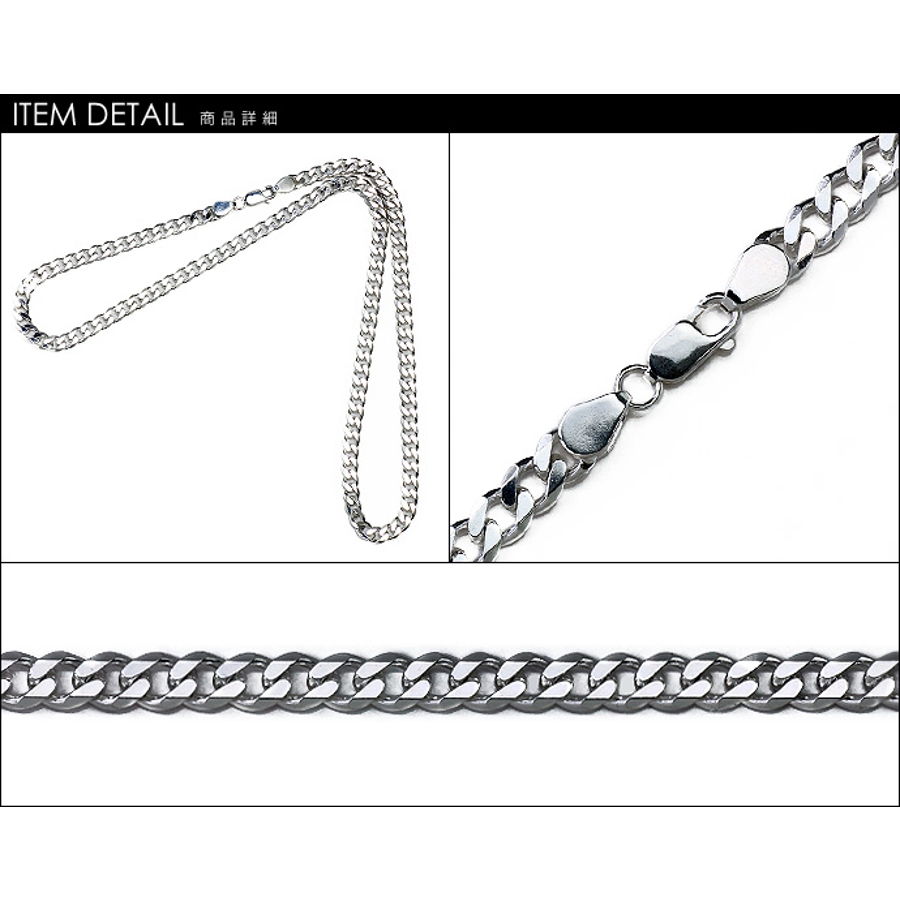 太め6.5mm6面カット喜平ネックレスチェーン50cmBinichビニッチ