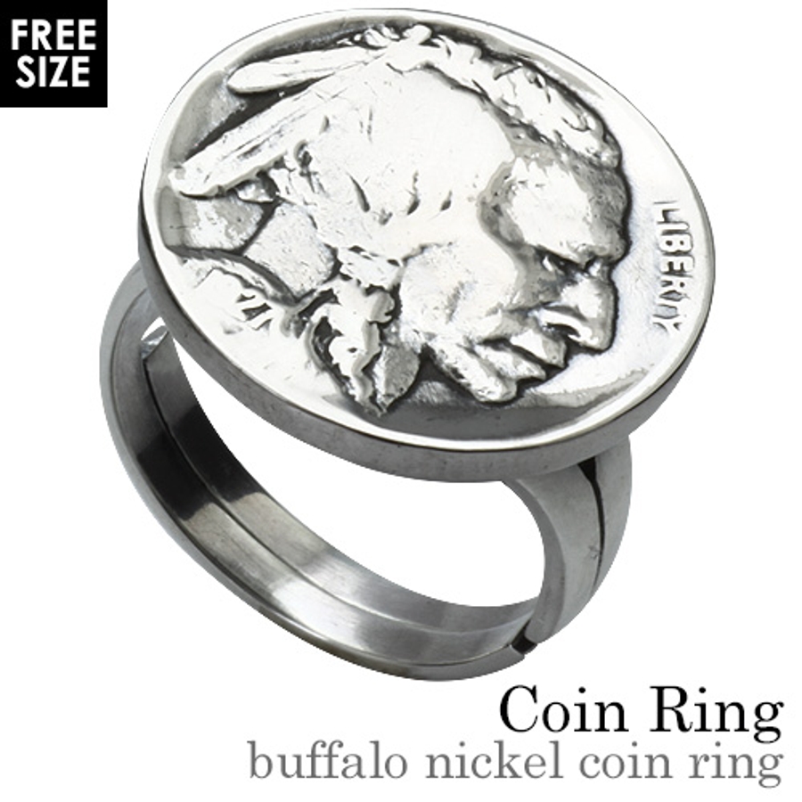 バッファローニッケルコインリング本物の硬貨アメリカ5セント指輪Binichビニッ…[品番：CTRA0002224]｜シルバーアクセサリーBinich  （シルバーアクセサリービニッチ）のメンズファッション通販｜SHOPLIST（ショップリスト）