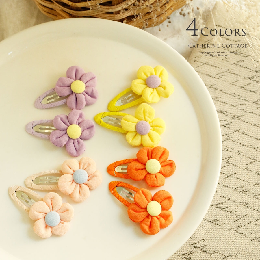 レトロかわいいお花ヘアピン 小 2個セット[品番：CATK0003467