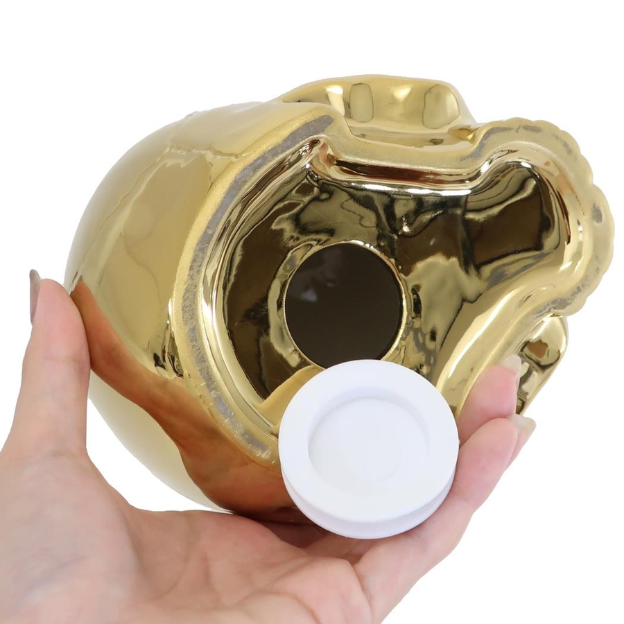 陶器製貯金箱 骸骨貯金箱 セラミックフィギュアバンク[品番