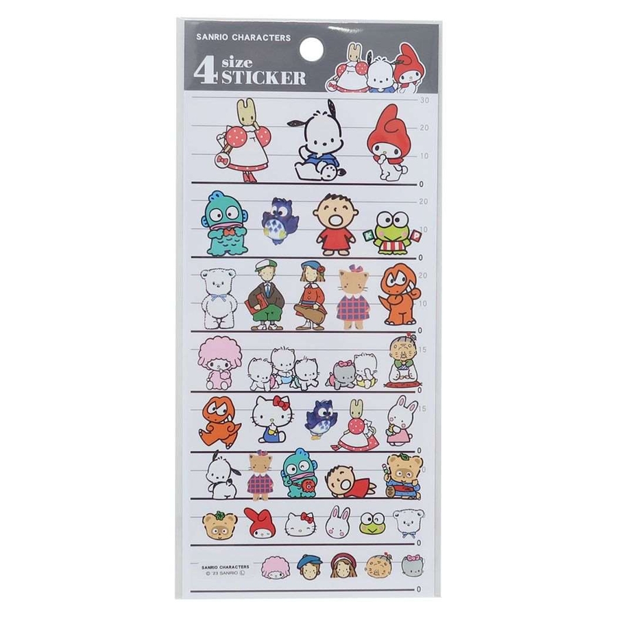 タワーレコードサンリオ　ステッカー　４枚 サンリオキャラクターズ シールシート 4サイズステッカー[品番