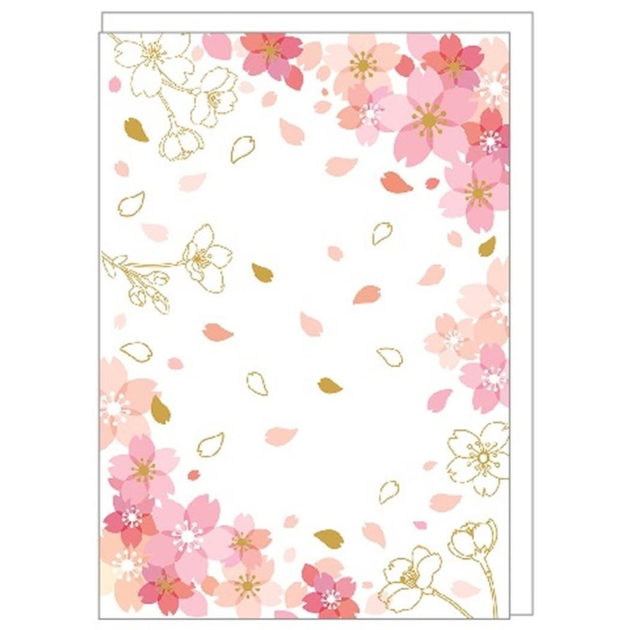 メッセージカード さくらグリーティングカード 桜咲く[品番