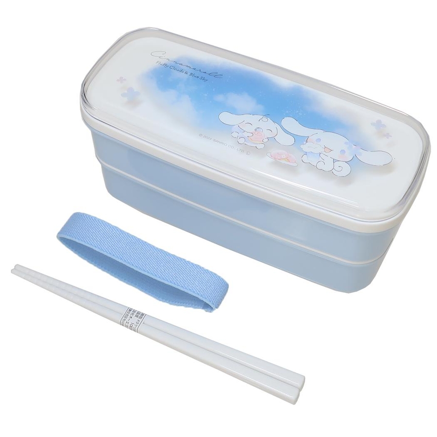 シナモンロール　水色　二段式お弁当箱　サンリオ　昭和平成レトロ　レア　希少 シナモンロール 水色 二段式お弁当箱 サンリオ 昭和平成レトロ レア