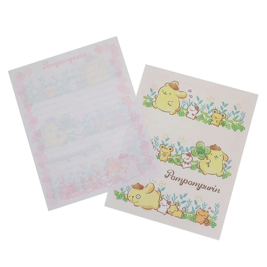 ポムポムプリン マスキングテープ レターセット ふせん まとめ売り 山野紙業 レターセット ポムポムプリン(ミモザリース2) 291451 1
