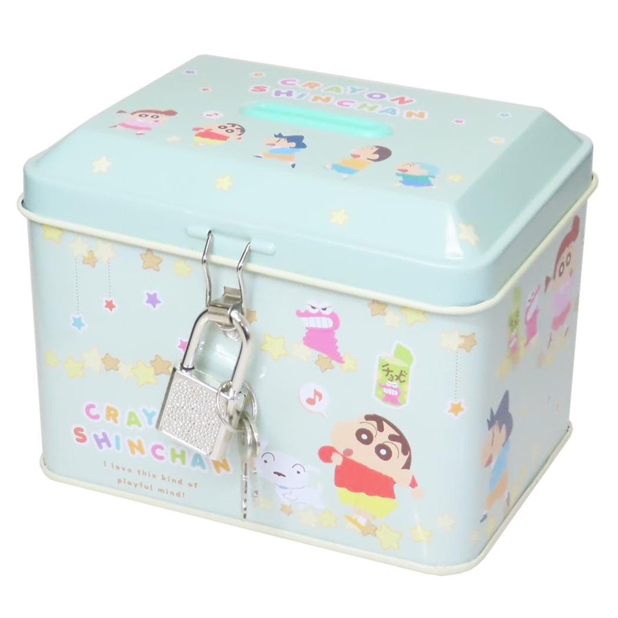 クレヨンしんちゃん 貯金箱 カギ付き缶バンク[品番：BREW0159538