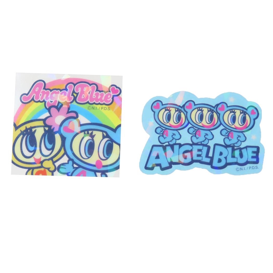 青いキャラクターホログラムシール2枚セット　未使用 　わど 青いキャラクターホログラムシール2枚セット 未使用 わど tsf-ab