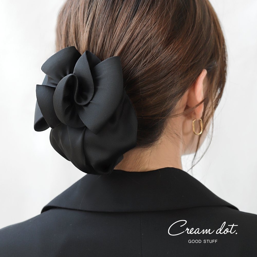 商品画像：クレイサスCLATHAS リボン バレッタ デニム 紺色 ヘアークリップ 2