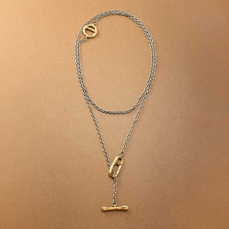 ステンレス製 ネックレス ロングネックレス[品番：CRMA0009310